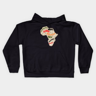 Kwanzaa African Continent Map  ( brown) Kids Hoodie